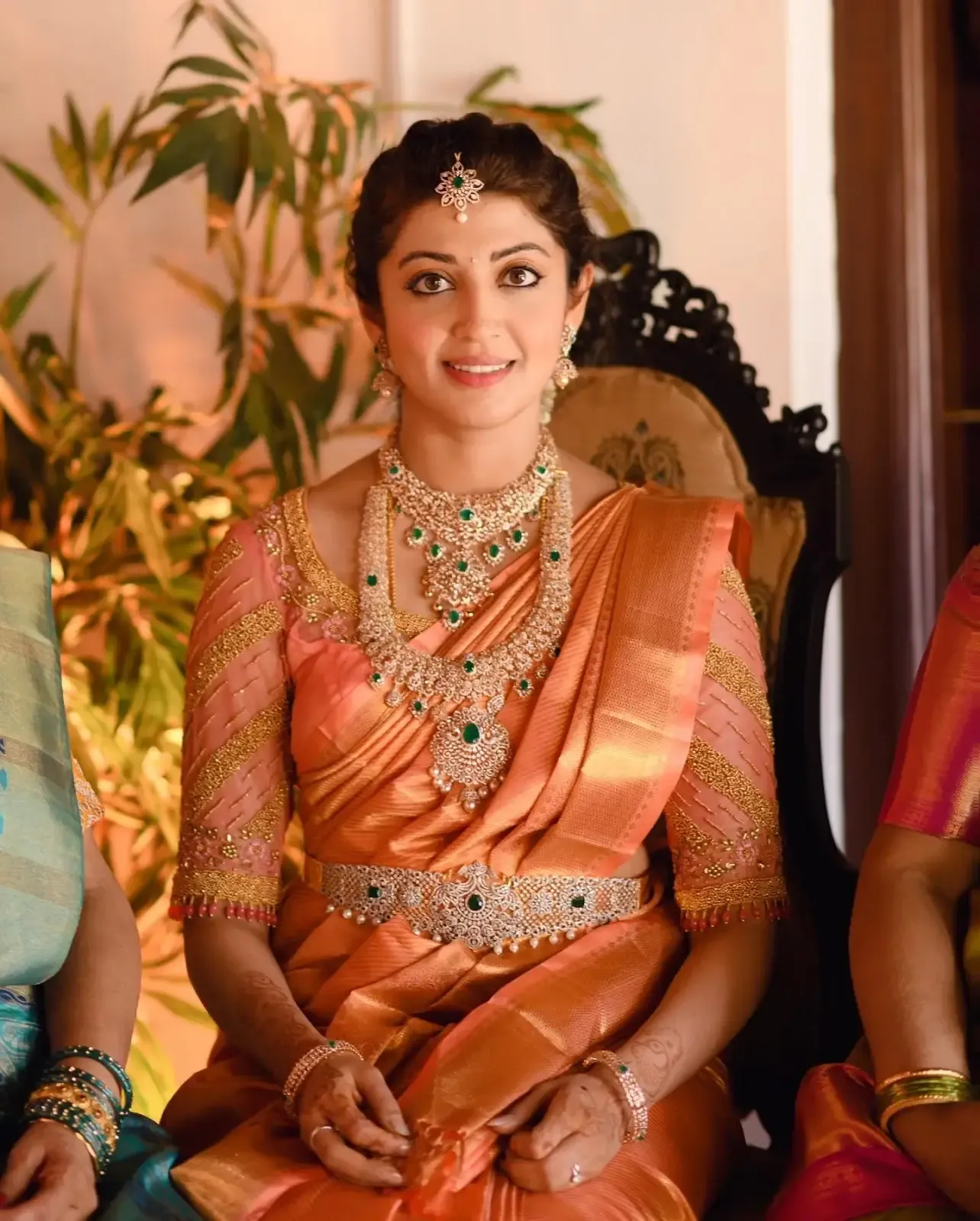 Bollywood Actress Pranitha Subhash Images in Orange Saree